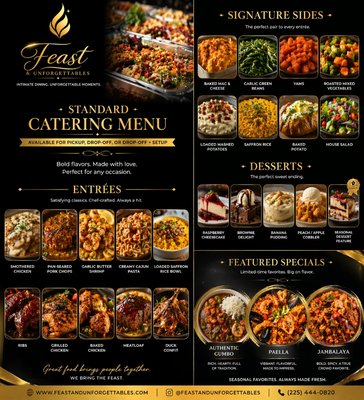 Our Menu - Take a look at our menu! Dining options available at $18/guest. Create your unforgettable feast today.