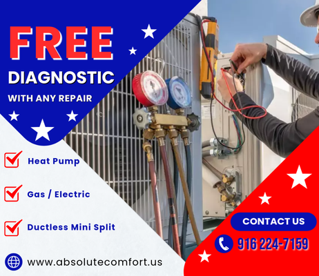 Repair Services - Don't freeze during the winter or melt into a puddle from the heat this summer!  Our team is ready to help you stay comfortable ALL Year Round! Furnace Repair and Furnace Tune-Up, or AC Repair and Tune-Up, we have your back!  Call 916 224-7159