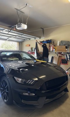 Shelby GT350 tinted with our Ceramic Film! - Customer just purchased his dream car and wanted to protect his interior from sun damage and color fading while still having a sleek look! We used our Ceramic IR film from Hitek on every window of this beautiful Shelby. This particular film offers over 92% Heat rejection, 99% UV rejection, no static interference, and a solid black color that will never fade! Overall customer was very satisfied with the work! Shelby GT350 tinted with our Ceramic Film! - Customer just purchased his dream car and wanted to protect his interior from sun damage and color fading while still having a sleek look! We used our Ceramic IR film from Hitek on every window of this beautiful Shelby. This particular film offers over 92% Heat rejection, 99% UV rejection, no static interference, and a solid black color that will never fade! Overall customer was very satisfied with the work!