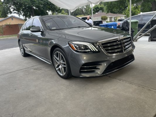 Ceramic coated Mercedes/full exterior detail - This Mercedes received a full exterior detail which included a “3 step paint leveling” aka paint correction (wet sanding, polish and 12-18 month Adams Graphene ceramic coating). All surfaces ceramic coated (paint, trim, wheels and windows). Ceramic coated Mercedes/full exterior detail - This Mercedes received a full exterior detail which included a “3 step paint leveling” aka paint correction (wet sanding, polish and 12-18 month Adams Graphene ceramic coating). All surfaces ceramic coated (paint, trim, wheels and windows).