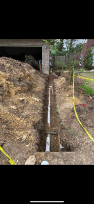 Replacement of cast iron pipes - Austin’s Greatest Plumbing dug 30 ft to facilitate for repairs. 

We Rebuilt drain with 4-inch schedule 40 PVC pipe and fittings 

After repairs were made a hydrostatic test was performed and inspected by the City of Austin 

After inspection tunnel and access was back filled