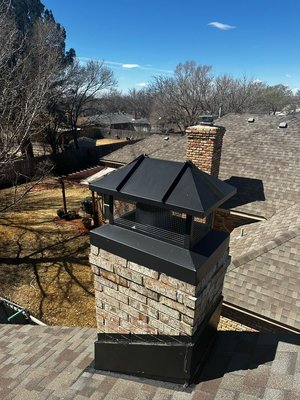 Chimney cap replacement. Chimney caps custom fitted and installed. Same day service starts with inspection. - Chimney cap installation service in Houston Texas and all surrounding areas. Chimney caps are custom made and installed right away. Chimney cap estimates can be done same day that you call or schedule for the next day. Chimney cap installation service with net, custom made any color you wish.
