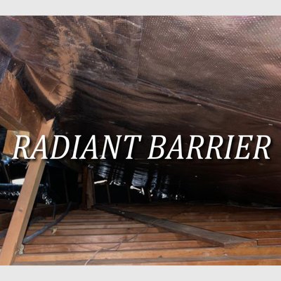 Radiant Barrier - Our client had removed his attic insulation and wanted an installation of radiant barrier before he put the new insulation in. Great way to get it done, so it doesn't affect the insulation. Radiant Barrier gets stapled to the roof framing (rafters) and helps to keep the attic cooler in the summer and warmer in the winter. This helps to keep your home more comfortable, makes the insulation not have to work as hard, and also prolongs the lifespan of your HVAC system, if it's in the attic.