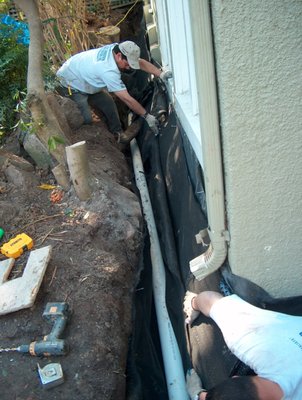 Drainage Upgrades and Repairs - Drainage systems are among the least understood yet most important areas in home improvement work. Water is the enemy, leading to foundation damage, settlement, flooding in basements and crawlspaces and a number of other issues. A proper understanding of surface versus subterranean water sources, and how they are uniquely addressed, is unfortunately misunderstood by most general contractors, engineers, and gardening and landscaping people who do the bulk of this work. As a foundation and drainage specialists I have done hundreds of drainage projects which helps me to design the proper solution for your specific situation at your unique home.