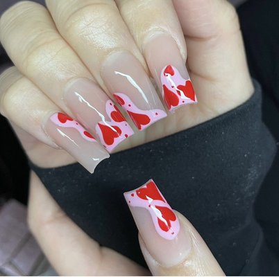 Valentine’s Nails Design - Galaxy Nails Bar has been known for its clean , professional and high-quality services . Our highly trained and qualified staff ensure that you can trust our services. For the best results and your safety , we use branded and high-grade products. We take hygiene and sanitation seriously ,all precautions are taken to guarantee it .We offer ONE WEEK policy for FREE FIX or TOUCH-UP on any gel chip or peel (must be the same color and not to exceed ONE time per service week).Our Prices are available on the menu . Please confirm the prices with nail techs before receiving the services . Once services are completed and paid for, we will not be able to offer refunds. We truly apologize for any conveniences."