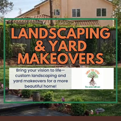 Custom Landscaping & Yard Makeovers – Transform Your Outdoor Space - Custom Landscaping & Yard Makeovers – Transform Your Outdoor Space
Family Tree Expert is not just about tree care—we are your dedicated partners in transforming ordinary yards into beautiful, functional outdoor living spaces. From garden design and plant selection to hardscape installation and irrigation, our team specializes in crafting landscapes that fit your lifestyle, budget, and the Bay Area’s unique climate.

Whether you dream of a drought-tolerant landscape, a front yard bursting with seasonal blooms, or an ultralow-maintenance oasis, we work closely with you from initial design to final planting. We handle everything: yard leveling, irrigation system installation, artificial turf, retaining walls, and more. Our attention to detail ensures each project is tailored to your property and personal wish list.

Clients love our collaborative, transparent process. We guide you on plant choices for sun, shade, or privacy, add hardscaping for entertaining spaces, and install efficient irrigation to save water—keeping your new landscape lush and eco-friendly. Every project is completed with respect for your schedule and property, and we’re always available for ongoing maintenance or seasonal refreshes. Our reputation for creative solutions, fair pricing, and total project management means you’ll love the process as much as the results.
