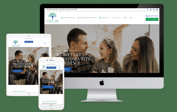 Cara Law Website - Website for Cara Law, a law firm in Garden City that specializes in estate planning and elder law. Live site: https://www.jackiecaralaw.com