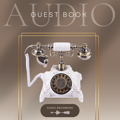 Audio Guest Book - The Audio Guest Book is a heartfelt way for your guests to reach you clearly. First, we pre-record an audio greeting made by the host(s). Then, guests can “dial” and record their own message for the host(s). Each voicemail is then saved and delivered to you, post-event, in a digital mp4 gallery. Audio Guest Book - The Audio Guest Book is a heartfelt way for your guests to reach you clearly. First, we pre-record an audio greeting made by the host(s). Then, guests can “dial” and record their own message for the host(s). Each voicemail is then saved and delivered to you, post-event, in a digital mp4 gallery.