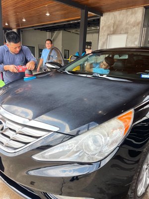 Hyundai paint correction - Customer wanted to get her vehicle looking new again. With that being said check out the before and after photos of our work. Hyundai paint correction - Customer wanted to get her vehicle looking new again. With that being said check out the before and after photos of our work.