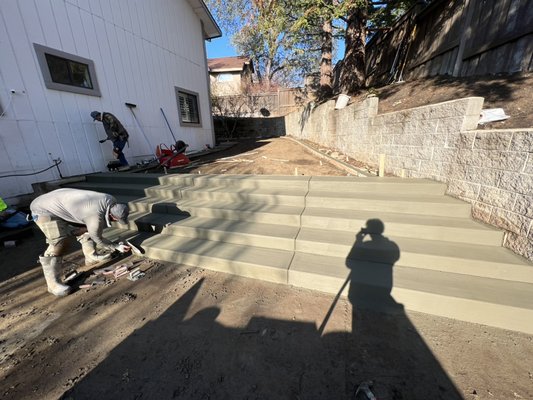 Concrete stairs - Concrete staircase one of many features installed for this client