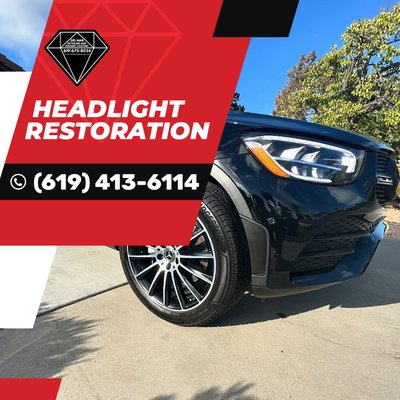 Headlight Restoration - Restore clarity, safety, and style to your vehicle with Del Mar Detailing's professional headlight restoration services, transforming cloudy, yellowed, and oxidized headlights back to crystal-clear condition throughout Del Mar and San Diego North County. Our headlight restoration expertise not only improves your vehicle's appearance but also enhances nighttime driving safety by restoring optimal light output and beam patterns.

California's intense UV exposure, combined with coastal salt air and environmental contaminants, causes headlight lenses to become cloudy, yellow, and hazy over time. Del Mar Detailing's comprehensive headlight restoration process utilizes professional-grade compounds, polishes, and UV protection treatments to reverse years of oxidation damage, restoring headlights to their like-new clarity and brightness.

Our headlight restoration process begins with careful masking to protect surrounding paint and trim, followed by progressive sanding using specialized techniques that remove the damaged outer layer without compromising lens integrity. We then apply multiple stages of polishing compounds to achieve crystal-clear transparency, finishing with professional UV-resistant coatings that prevent future oxidation and extend the longevity of the restoration.

What sets Del Mar Detailing's headlight restoration apart in the San Diego North County market is our attention to detail and use of professional-grade materials. Unlike temporary spray-on products or DIY kits that provide short-term results, our restoration process delivers lasting clarity that maintains its appearance for years while significantly improving headlight performance and vehicle safety.

For vehicle owners throughout Del Mar, Encinitas, Solana Beach, and surrounding North County communities, headlight restoration is often the most cost-effective way to improve vehicle appearance and resale value dramatically. Clear headlights not only enhance safety during night driving but also give your vehicle a refreshed, well-maintained appearance that reflects pride of ownership.

Our headlight restoration service includes both headlights and can often be completed while you wait, making it convenient for busy residents and professionals in San Diego's North County. We guarantee our restoration results and provide care instructions to help maintain optimal headlight clarity and performance.

Del Mar Detailing's headlight restoration expertise extends to all vehicle types, from economy cars to luxury vehicles and exotic sports cars. Our technicians understand the unique characteristics of different headlight systems and adjust techniques accordingly to achieve optimal results without risk of damage.
Restore safety, clarity, and style with Del Mar Detailing's professional mobile headlight restoration services – we bring the best mobile car detailing in San Diego directly to your location. 

Call (619) 413-6114 to schedule.