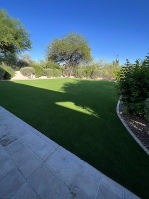 Grayhawk - This was a 2400 sq ft grass area reshaped with a new border and turf installed Grayhawk - This was a 2400 sq ft grass area reshaped with a new border and turf installed