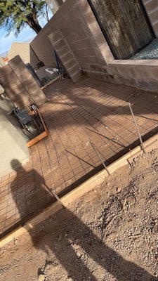 Concrete Slab - New side walkway and pad for trash cans. Concrete Slab - New side walkway and pad for trash cans.