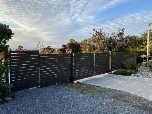 Automatic driveway gate with matching fence and pedestrian gate unique design - In this project we install 16ft dual swing automatic gate with fence and pedestrian gate matching design unique color and design Automatic driveway gate with matching fence and pedestrian gate unique design - In this project we install 16ft dual swing automatic gate with fence and pedestrian gate matching design unique color and design