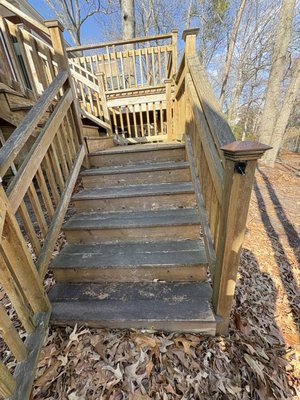 Deck cleaning - East Side Soft Wash has many different processes to clean a deck, depending on what material the deck is made of. No matter the material East Side Soft Wash, ensure that the deck will be cleaned with no damage and make a big difference!