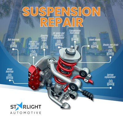 Suspension Repair - Is your car feeling a bit bumpy? Don't let suspension issues slow you down! Our expert team is here to provide top-notch suspension repair services, ensuring a smooth ride every time.
https://starlightautomotive.com/ Suspension Repair - Is your car feeling a bit bumpy? Don't let suspension issues slow you down! Our expert team is here to provide top-notch suspension repair services, ensuring a smooth ride every time.
https://starlightautomotive.com/