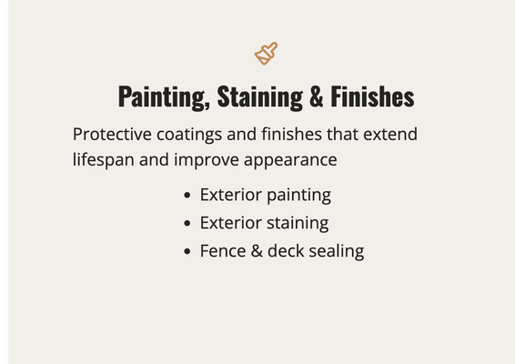 Our Services- Painting, Finishing and Coating - Fast fixes or full rebuilds when sections are damaged or beyond repair. Call us today to schedule. Our Services- Painting, Finishing and Coating - Fast fixes or full rebuilds when sections are damaged or beyond repair. Call us today to schedule.