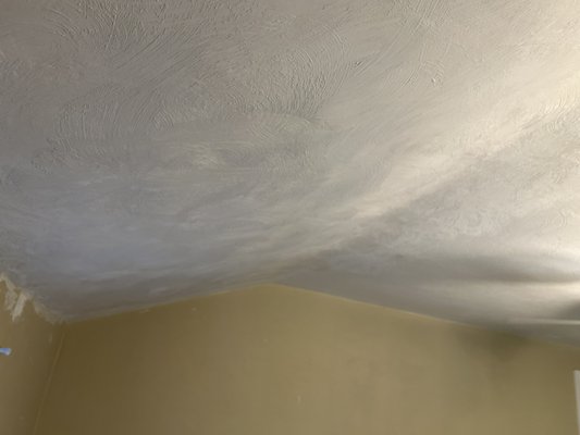 Texture Match and Repair - This texture match and drywall repair was done a few years ago, but needed a better match than what was put there previously. Before and after pictures will show how much of a difference it made!
