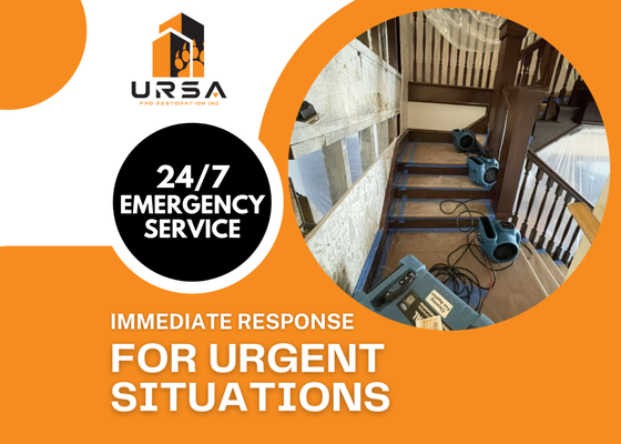 24/7 Emergency Response - Ursa Pro Restoration is available around the clock for urgent situations! 24/7 Emergency Response - Ursa Pro Restoration is available around the clock for urgent situations!