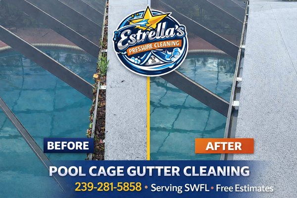 Gutter Cleaning - Pool cage gutter cleaning removing debris, dirt, and buildup from tracks and drainage areas. Gutter Cleaning - Pool cage gutter cleaning removing debris, dirt, and buildup from tracks and drainage areas.