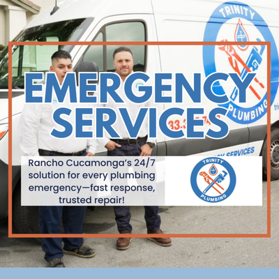 Emergency Services – 24/7 Plumbing Response, When You Need It Most - Emergency Services – 24/7 Plumbing Response, When You Need It Most
Plumbing emergencies never happen at a convenient time—pipes burst in the middle of the night, water heaters fail during weekend gatherings, and drains mysteriously clog over the holidays. That’s why Trinity Plumbing is proud to offer genuine 24-hour emergency plumbing service across Rancho Cucamonga and the Inland Empire. Our dedicated team believes reliable plumbing shouldn’t go on pause after business hours, so we make sure that our professional support is always just a phone call away—even on weekends and holidays.
When you call Trinity Plumbing, you’re immediately connected to a real expert—not an answering machine. We quickly assess your needs, dispatching highly trained, uniformed plumbers to your home or business with fully stocked vehicles equipped to handle any urgent situation. Whether you’ve discovered a burst pipe, sudden water heater breakdown, serious slab leak, sewer backup, or stubborn clog, you can expect Trinity Plumbing to respond swiftly, safely, and courteously—no matter what time it is.
Our expert emergency plumbers come prepared with the latest tools, tackling every issue from diagnosis to repair during a single visit whenever possible. We know that time is critical when water is flooding a bathroom or a gas line is leaking in the kitchen, so we act fast and communicate clearly to keep you calm and informed throughout. With decades of experience and state-of-the-art diagnostic technology, Trinity Plumbing not only fixes your emergency but gets to the heart of the problem to prevent repeat issues and property damage.
We believe transparency and trust are essential, especially during emergencies. That’s why we provide honest, up-front explanations of your options, clear pricing, and free estimates during normal business hours. We also offer special discounts to veterans, seniors, and first responders—making reliable emergency plumbing accessible to everyone. Our community-focused approach means your safety, comfort, and property protection always come first.
From urgent leak repairs to major flood containment and rapid sewer cleaning, our 24-hour service is known for reliability, rapid response times, and compassionate professionalism. Countless local families and businesses recommend Trinity Plumbing as their “go-to emergency plumber” for honest, skilled, and immediate solutions—no matter the hour, no matter the challenge. We’re on call for you, protecting your home, your investment, and your peace of mind, 24 hours a day, every day. Emergency Services – 24/7 Plumbing Response, When You Need It Most - Emergency Services – 24/7 Plumbing Response, When You Need It Most
Plumbing emergencies never happen at a convenient time—pipes burst in the middle of the night, water heaters fail during weekend gatherings, and drains mysteriously clog over the holidays. That’s why Trinity Plumbing is proud to offer genuine 24-hour emergency plumbing service across Rancho Cucamonga and the Inland Empire. Our dedicated team believes reliable plumbing shouldn’t go on pause after business hours, so we make sure that our professional support is always just a phone call away—even on weekends and holidays.
When you call Trinity Plumbing, you’re immediately connected to a real expert—not an answering machine. We quickly assess your needs, dispatching highly trained, uniformed plumbers to your home or business with fully stocked vehicles equipped to handle any urgent situation. Whether you’ve discovered a burst pipe, sudden water heater breakdown, serious slab leak, sewer backup, or stubborn clog, you can expect Trinity Plumbing to respond swiftly, safely, and courteously—no matter what time it is.
Our expert emergency plumbers come prepared with the latest tools, tackling every issue from diagnosis to repair during a single visit whenever possible. We know that time is critical when water is flooding a bathroom or a gas line is leaking in the kitchen, so we act fast and communicate clearly to keep you calm and informed throughout. With decades of experience and state-of-the-art diagnostic technology, Trinity Plumbing not only fixes your emergency but gets to the heart of the problem to prevent repeat issues and property damage.
We believe transparency and trust are essential, especially during emergencies. That’s why we provide honest, up-front explanations of your options, clear pricing, and free estimates during normal business hours. We also offer special discounts to veterans, seniors, and first responders—making reliable emergency plumbing accessible to everyone. Our community-focused approach means your safety, comfort, and property protection always come first.
From urgent leak repairs to major flood containment and rapid sewer cleaning, our 24-hour service is known for reliability, rapid response times, and compassionate professionalism. Countless local families and businesses recommend Trinity Plumbing as their “go-to emergency plumber” for honest, skilled, and immediate solutions—no matter the hour, no matter the challenge. We’re on call for you, protecting your home, your investment, and your peace of mind, 24 hours a day, every day.