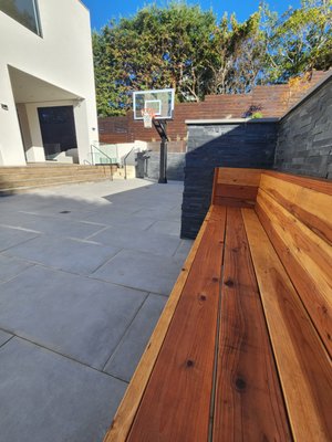 Berkley Hills - This backyard was in need of a major upgrade. It was nothing but all hill, grass and dirt. Flatten out a section to give it 2 separate levels. What a beautiful transformation.