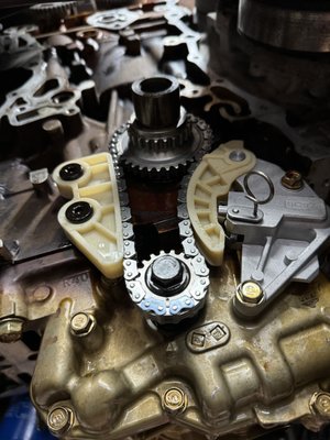 2014 Honda Timing Chain Replacement - We successfully replaced the timing chain in this 2014 Honda due to the car making a rattling noise, primarily heard during cold starts. Timing chains wear out over time and may need to be replaced to keep the car running smoothly. Worn-out chains can present in various ways, including rattling sounds, difficulty starting, decreased performance, or an illuminated check engine light. If you have any concerns about the timing system in your vehicle, give us a call, and we'll have your vehicle running as good as new! 2014 Honda Timing Chain Replacement - We successfully replaced the timing chain in this 2014 Honda due to the car making a rattling noise, primarily heard during cold starts. Timing chains wear out over time and may need to be replaced to keep the car running smoothly. Worn-out chains can present in various ways, including rattling sounds, difficulty starting, decreased performance, or an illuminated check engine light. If you have any concerns about the timing system in your vehicle, give us a call, and we'll have your vehicle running as good as new!