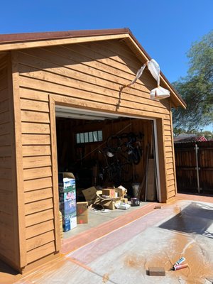 Stain and Refinish - This was a refinish of a garage which included staining and refinishing Stain and Refinish - This was a refinish of a garage which included staining and refinishing