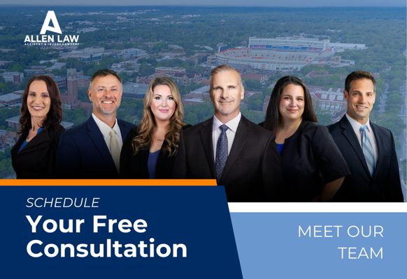 Meet Our Team! Schedule a Free Case Review Today! - Our consultation is 100% free and we can evaluate your entire case for you!
Allowing Allen Law Firm to handle your case from the beginning can ensure that we defend your rights, preserve evidence and get you the proper medical care you need. From our experience, we have seen that insurance companies do not have your best interest at heart, and tend to care more about their shareholders rather than their policyholders. We are known to fight for the little guys and get you the compensation you deserve!
Call us today or visit our website at www.AllenLaw.com Meet Our Team! Schedule a Free Case Review Today! - Our consultation is 100% free and we can evaluate your entire case for you!
Allowing Allen Law Firm to handle your case from the beginning can ensure that we defend your rights, preserve evidence and get you the proper medical care you need. From our experience, we have seen that insurance companies do not have your best interest at heart, and tend to care more about their shareholders rather than their policyholders. We are known to fight for the little guys and get you the compensation you deserve!
Call us today or visit our website at www.AllenLaw.com