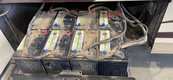 RV Battery Upgrade and Repair - Replaced all old batteries with clean up and re-wiring for more and efficient look.