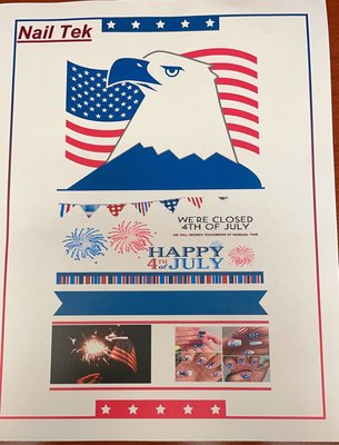 July 4th - We will be closed on 4th of July. July 4th - We will be closed on 4th of July.