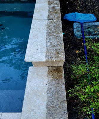 Swimming Pool Cleaning - New or aged concrete pathways and swimming pool back yards need an annual cleaning to fully enjoy your property. We use green environmental techniques and steam cleaning to avoid any harsh chemicals coming in contact with your pets and kiddos children.