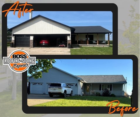 Roof Replacement - When your roof starts showing signs of aging, damage, or repeated repairs, Boss Roofing Experts is here to help with dependable, high-quality roof replacement services throughout Sterling, IL and the surrounding Sauk Valley area.
We know your home is one of your biggest investments, and replacing your roof is no small decision. That’s why our team focuses on transparent communication, quality craftsmanship, and a smooth, stress-free experience from start to finish.
Whether your roof has reached the end of its lifespan, suffered storm damage, or you’re ready to upgrade to a more durable system, we offer:
Top-quality GAF roofing materials
Professional installation by experienced crews
Thorough cleanup and protection of your property
Honest guidance and clear expectations
Free, no-pressure estimates
We proudly serve homeowners in Sterling, Rock Falls, Dixon, Morrison, Milledgeville, Polo, and all surrounding communities.
If you’re looking for a trustworthy local roofing company dedicated to exceptional results and customer satisfaction, Boss Roofing - Siding Experts is the team you can count on. Roof Replacement - When your roof starts showing signs of aging, damage, or repeated repairs, Boss Roofing Experts is here to help with dependable, high-quality roof replacement services throughout Sterling, IL and the surrounding Sauk Valley area.
We know your home is one of your biggest investments, and replacing your roof is no small decision. That’s why our team focuses on transparent communication, quality craftsmanship, and a smooth, stress-free experience from start to finish.
Whether your roof has reached the end of its lifespan, suffered storm damage, or you’re ready to upgrade to a more durable system, we offer:
Top-quality GAF roofing materials
Professional installation by experienced crews
Thorough cleanup and protection of your property
Honest guidance and clear expectations
Free, no-pressure estimates
We proudly serve homeowners in Sterling, Rock Falls, Dixon, Morrison, Milledgeville, Polo, and all surrounding communities.
If you’re looking for a trustworthy local roofing company dedicated to exceptional results and customer satisfaction, Boss Roofing - Siding Experts is the team you can count on.