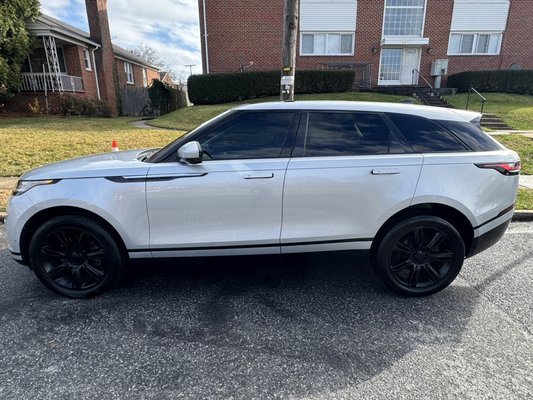 Full Car Window Tint – Sedan & SUV (Ceramic Available) - “Full window tint installation on a 2021 Land Rover Velar completed at M&A Window Tinting. We tinted all side windows and the rear using high-quality film for improved privacy, heat rejection, and a clean factory-finished look. The customer wanted a darker, sleek appearance and better interior comfort — we delivered with smooth edges, no bubbles, and professional results.” Full Car Window Tint – Sedan & SUV (Ceramic Available) - “Full window tint installation on a 2021 Land Rover Velar completed at M&A Window Tinting. We tinted all side windows and the rear using high-quality film for improved privacy, heat rejection, and a clean factory-finished look. The customer wanted a darker, sleek appearance and better interior comfort — we delivered with smooth edges, no bubbles, and professional results.”