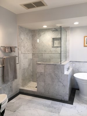 Waikoloa Vista - Master Bath, Guest Bath, and Powder Room Remodels - This resort condo had a total bathroom update. New flooring, new vanities, vanity counters, new toilets, new free standing tub, and new glass shower panels, new tile work, all done in a classic design. 2.5 bathrooms. Waikoloa Vista - Master Bath, Guest Bath, and Powder Room Remodels - This resort condo had a total bathroom update. New flooring, new vanities, vanity counters, new toilets, new free standing tub, and new glass shower panels, new tile work, all done in a classic design. 2.5 bathrooms.