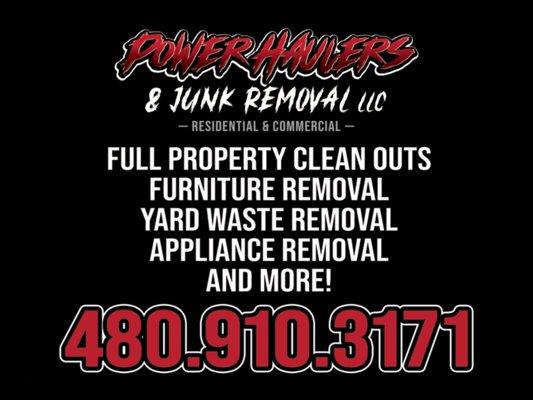 Junk Removal in Phoenix - Power Haulers & Junk Removal offers all aspects of hauling and removal in the phoenix area and surrounding cities for both residential and commercial customers. Call or Message us today for a free estimate. Junk Removal in Phoenix - Power Haulers & Junk Removal offers all aspects of hauling and removal in the phoenix area and surrounding cities for both residential and commercial customers. Call or Message us today for a free estimate.