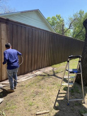 Fence Staining - This is where you will see fence staining from Powerwash, Prep work and Staining. Fence Staining - This is where you will see fence staining from Powerwash, Prep work and Staining.