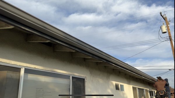 Gutter replacement in Monterey Park - Half the old gutter fell off the roof,the customer contact us and came the very next day.He wasn’t sure about what was the best thing to do if just replacing the fallen piece of gutter or going seamless, replacing the whole thing so We gave him advice on that and a fair estimate.customer then he called us to schedule the job . It feels so good to go home knowing that you’ve had helped some who needed your help Gutter replacement in Monterey Park - Half the old gutter fell off the roof,the customer contact us and came the very next day.He wasn’t sure about what was the best thing to do if just replacing the fallen piece of gutter or going seamless, replacing the whole thing so We gave him advice on that and a fair estimate.customer then he called us to schedule the job . It feels so good to go home knowing that you’ve had helped some who needed your help