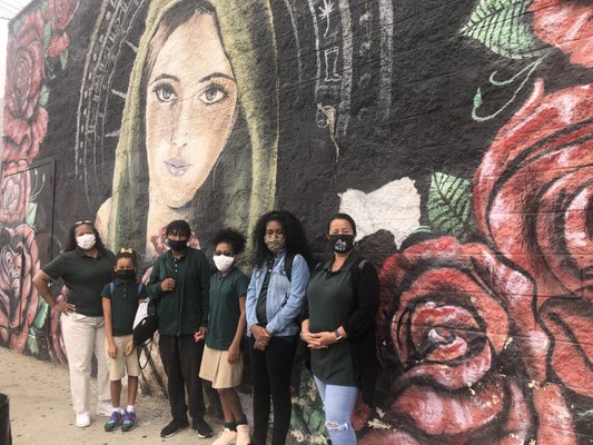 Field Trips - During Hispanic Heritage Month we took two field trips to view Murals painted artists who were "driven to improve the aesthetics of their community"  and the birthplace of Los Angeles to learn more about the people who founded the city of Los Angeles.