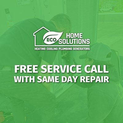 Free Service Call with Same-Day Repair - When you approve the repair the same day, the $79 service call is on us. Our trucks are stocked to finish most jobs on the first visit, and you get the price upfront before we start. 24/7 emergency service, because heat and water do not wait for business hours out here.