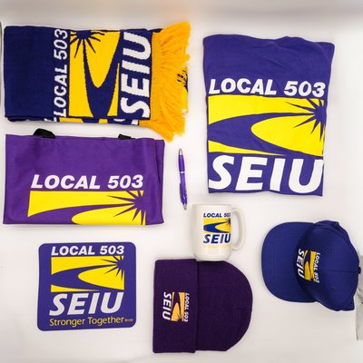 SEIU - Official Merch Partner - Proud to create branded products for SEIU. This includes member apparel, event materials, union promotional items, and more. SEIU - Official Merch Partner - Proud to create branded products for SEIU. This includes member apparel, event materials, union promotional items, and more.