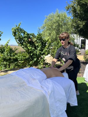 Massage outdoors - Enjoy a relaxing a therapeutic massage either in the studio or in the privacy of your home, hotel room or winery rose garden :) Massage outdoors - Enjoy a relaxing a therapeutic massage either in the studio or in the privacy of your home, hotel room or winery rose garden :)