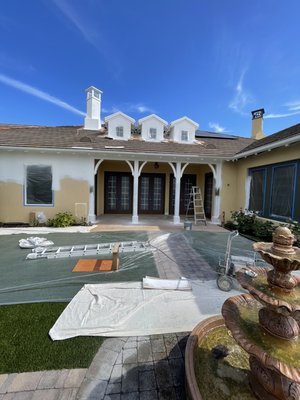 Get your exterior painting done before winter comes! - This was a20 year old 3600 square feet home. The customer wanted to do all white with some wood replacements and new shutters put in. And here is the final result! Call us today to book your appointment and let’s get your house looking brand new again!