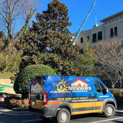 Rooftop Heat Pump Installation - This RunTru by Trane Heat Pump installation was for a condo in Greenville on a rooftop. A crane was used to get the unit on the rooftop. Rooftop Heat Pump Installation - This RunTru by Trane Heat Pump installation was for a condo in Greenville on a rooftop. A crane was used to get the unit on the rooftop.