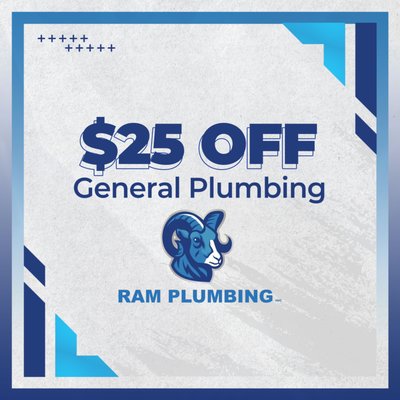 $25 OFF General Plumbing - $25 OFF General Plumbing $25 OFF General Plumbing - $25 OFF General Plumbing