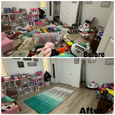 Deep cleaning - It is an example of a play room.