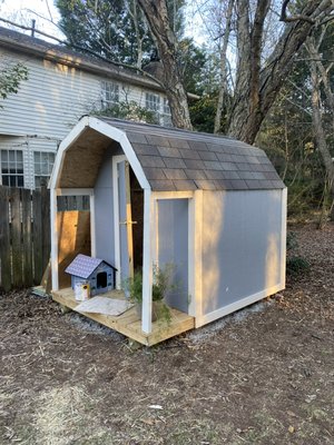 Custom playhouse/shed - This was a custom built shed/playhouse. Built from scratch with customers thoughts and concerns, this was a completely custom build, we are happy to build your dream playhouse/shed today! Custom playhouse/shed - This was a custom built shed/playhouse. Built from scratch with customers thoughts and concerns, this was a completely custom build, we are happy to build your dream playhouse/shed today!