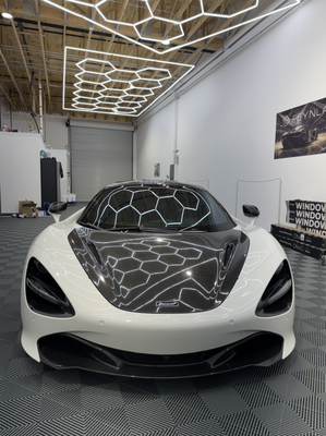 Window Tint on McLaren 720s - Today we had a pleasure to be one of the first shops in the country to install brand new offering in Window tint from STEK. This film is called VISION70S and is a latest breakthrough in tech in window tint industry. Every window tint film on the market is just 1 layer film while this is a 15 layer Sputtered film. Due to the extreme cost of this film, its mostly reserved for windshield tint on supercars or for the people that want nothing but the best. 

If you are looking to get your windows tinted, we offer a variety of heat rejecting tint at attractive prices so give us a call today to learn more about our tint offerings.