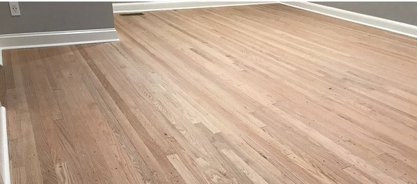Repair and Refinishing - Repairs and refinishing of this 70 year old floors. Red Oak hardwood flooring throughout main level of home. Finished with “Invisible” commercial grade water base finish. It gives the floor a raw look with a modern touch! Repair and Refinishing - Repairs and refinishing of this 70 year old floors. Red Oak hardwood flooring throughout main level of home. Finished with “Invisible” commercial grade water base finish. It gives the floor a raw look with a modern touch!