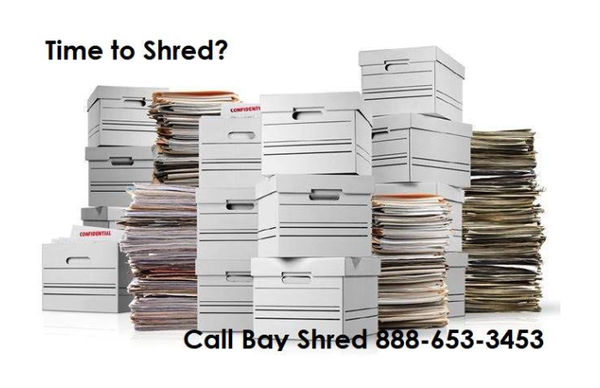 Paper Shredding Services - Bay Shred has been proudly serving California since 2004 with secure shredding services, making the communities we service safer places to live. Through our strategic partnerships, we have become a premier, full-service information and product destruction provider. From physical to digital records, you can rely on us to manage the security of your information. Whether you're a local resident, small business or a large enterprise, our team of specialists will work with you to develop custom solutions to ensure your business is compliant with all Federal and State laws.

Call us today for a free estimate!